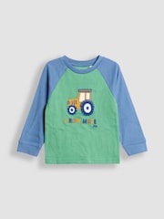 JoJo Maman Bébé Navy Tractor Mix And Match 2 Pack Pyjamas - Image 2 of 11