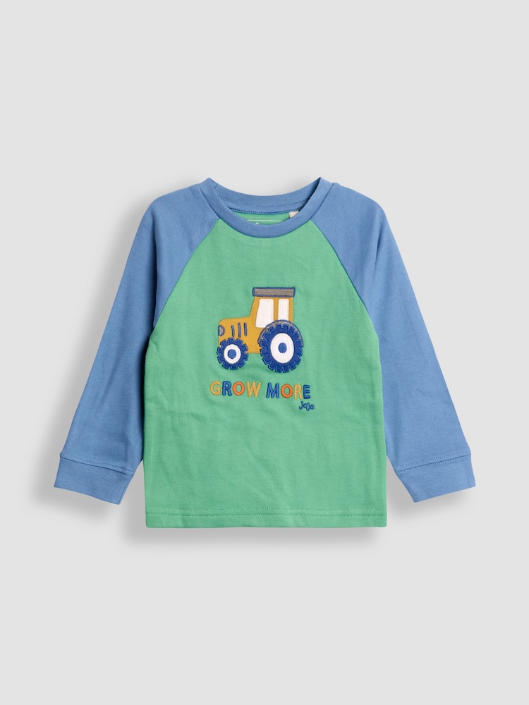 JoJo Maman Bébé Navy Tractor Mix And Match 2 Pack Pyjamas - Image 2 of 11