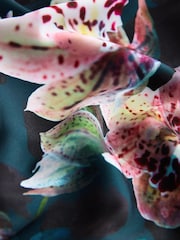 B by Ted Baker Teal Blue Floral Satin Jersey Pyjamas - Image 9 of 14