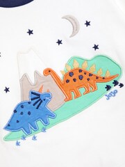 JoJo Maman Bébé Blue Dino Mix And Match 2 Pack Pyjamas - Image 10 of 11