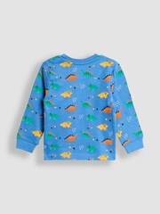 JoJo Maman Bébé Blue Dino Mix And Match 2 Pack Pyjamas - Image 7 of 11