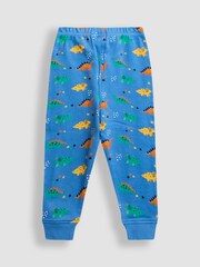 JoJo Maman Bébé Blue Dino Mix And Match 2 Pack Pyjamas - Image 9 of 11