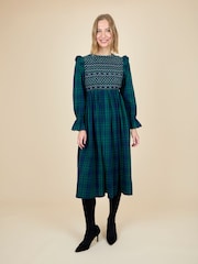 JoJo Maman Bébé Green High Neck Checked Women's Dress - Image 1 of 6