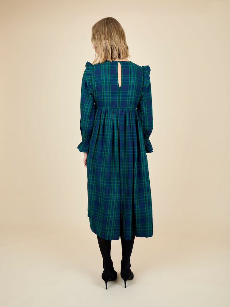 JoJo Maman Bébé Green High Neck Checked Women's Dress - Image 2 of 6