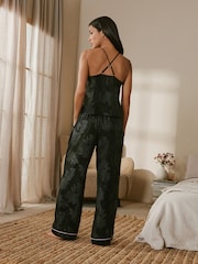 B by Ted Baker Black Jacquard Floral Cami Pyjamas - Image 3 of 15