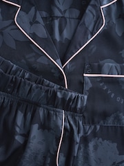 B by Ted Baker Navy Jacquard Button Through Pyjamas - Image 11 of 14