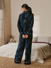 B by Ted Baker Navy Jacquard Button Through Pyjamas - Image 4 of 14