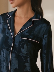 B by Ted Baker Navy Jacquard Button Through Pyjamas - Image 5 of 14