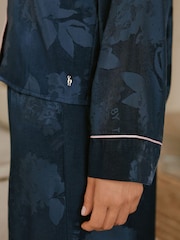 B by Ted Baker Navy Jacquard Button Through Pyjamas - Image 7 of 14