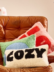 Oliver Bonas White Cozy Tufted Cushion Cover - Image 1 of 5