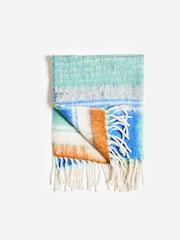 Oliver Bonas Blue Zaffre Bold Stripes Cosy Throw - Image 2 of 5