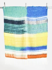 Oliver Bonas Blue Zaffre Bold Stripes Cosy Throw - Image 3 of 5