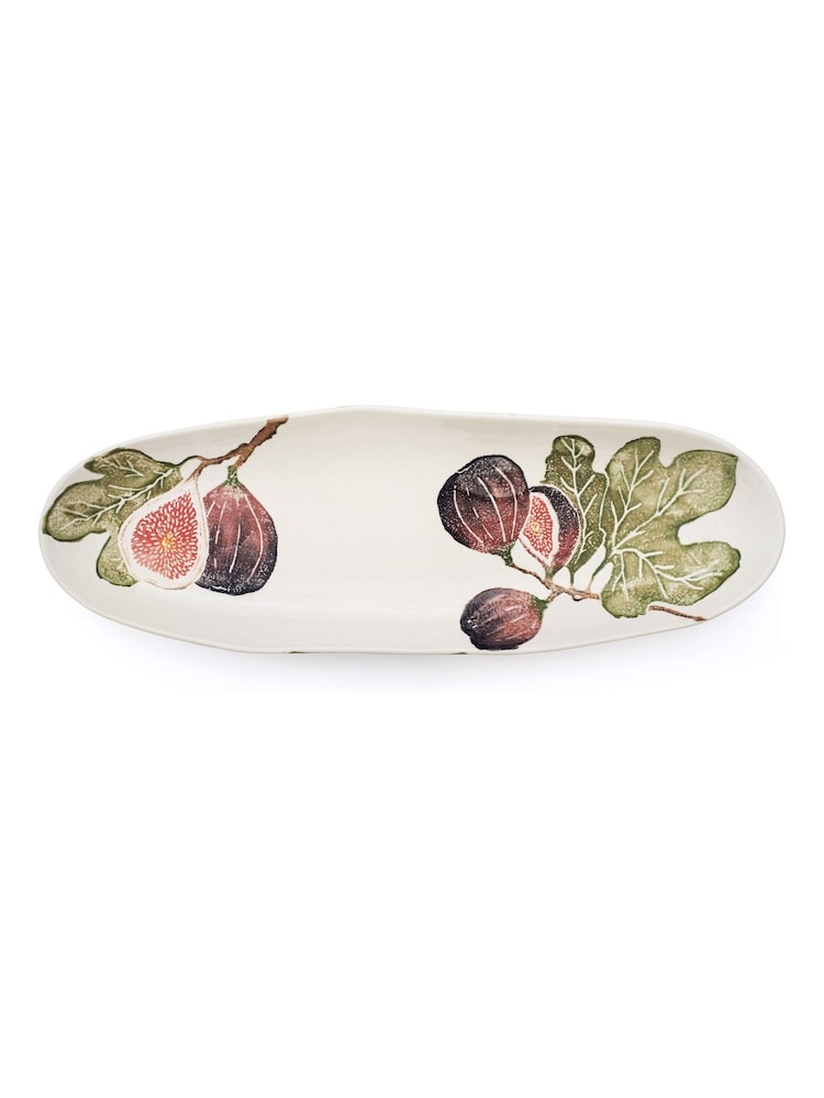 BlissHome Olive Green Fig Oval Shallow Serving Platter - Image 2 of 5