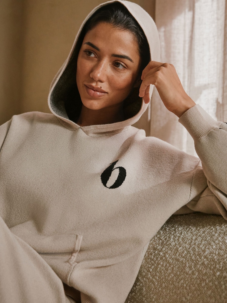 B by Ted Baker Oatmeal Knitted Bow Zip Hoodie - Slika 2 iz 6 B by Ted Baker Oatmeal Knitted Bow Zip Hoodie - Slika 2 iz 6