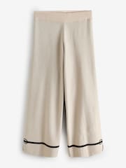 B by Ted Baker Oatmeal Bow Knitted Wide Leg Trousers - Image 7 of 9