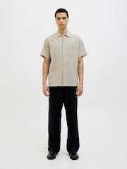 JACK & JONES Grey Seersucker Short Sleeve 100% Cotton Shirt - Image 2 of 4