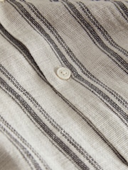 JACK & JONES Grey Stripe Short Sleeve Resort Shirt - Image 6 of 6