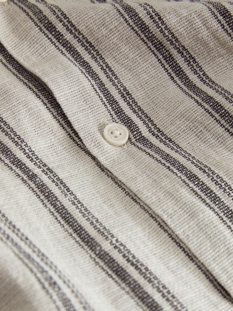 JACK & JONES Grey Stripe Short Sleeve Resort Shirt - Image 6 of 6