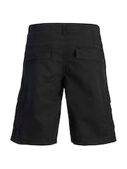 Negro - JACK & JONES Relaxed Fit 100% Cotton Cargo Shorts - Imagen 2 de 3