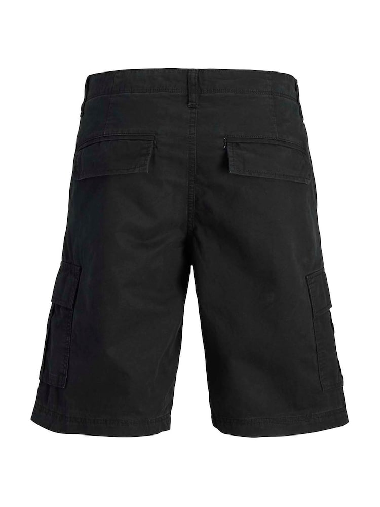 Negro - JACK & JONES Relaxed Fit 100% Cotton Cargo Shorts - Imagen 2 de 3