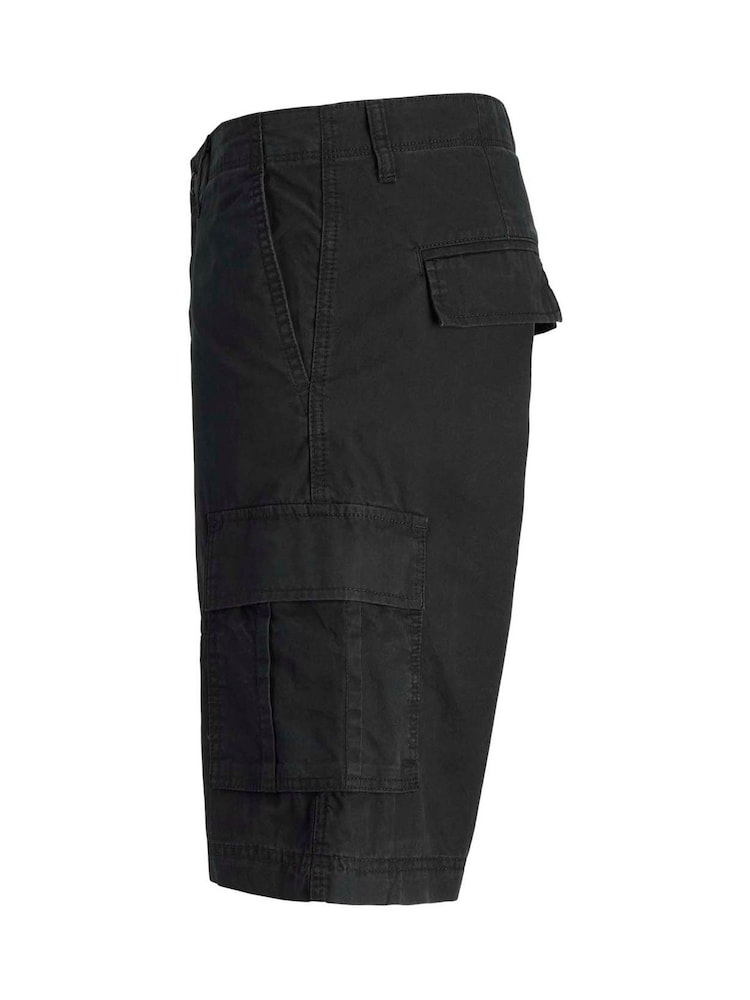 Schwarz - JACK & JONES Relaxed Fit 100% Cotton Cargo Shorts - Bild 3 von 3 Schwarz - JACK & JONES Relaxed Fit 100% Cotton Cargo Shorts - Bild 3 von 3