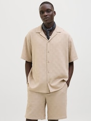 Кремовый - Фактурная рубашка с короткими рукавами JACK & JONES Resort - Image 1 of 4