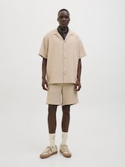 Кремовый - Фактурная рубашка с короткими рукавами JACK & JONES Resort - Image 3 of 4