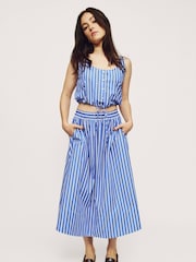 Gap Blue Stripe Cinched-Hem Cropped Top - Image 4 of 4