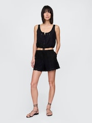 Gap Black Cinched-Hem Cropped Top - Image 3 of 4