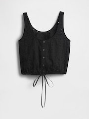 Gap Black Cinched-Hem Cropped Top - Image 4 of 4