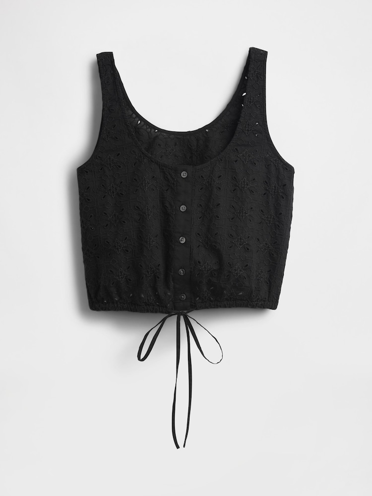 Gap Black Cinched-Hem Cropped Top - Image 4 of 4 Gap Black Cinched-Hem Cropped Top - Image 4 of 4