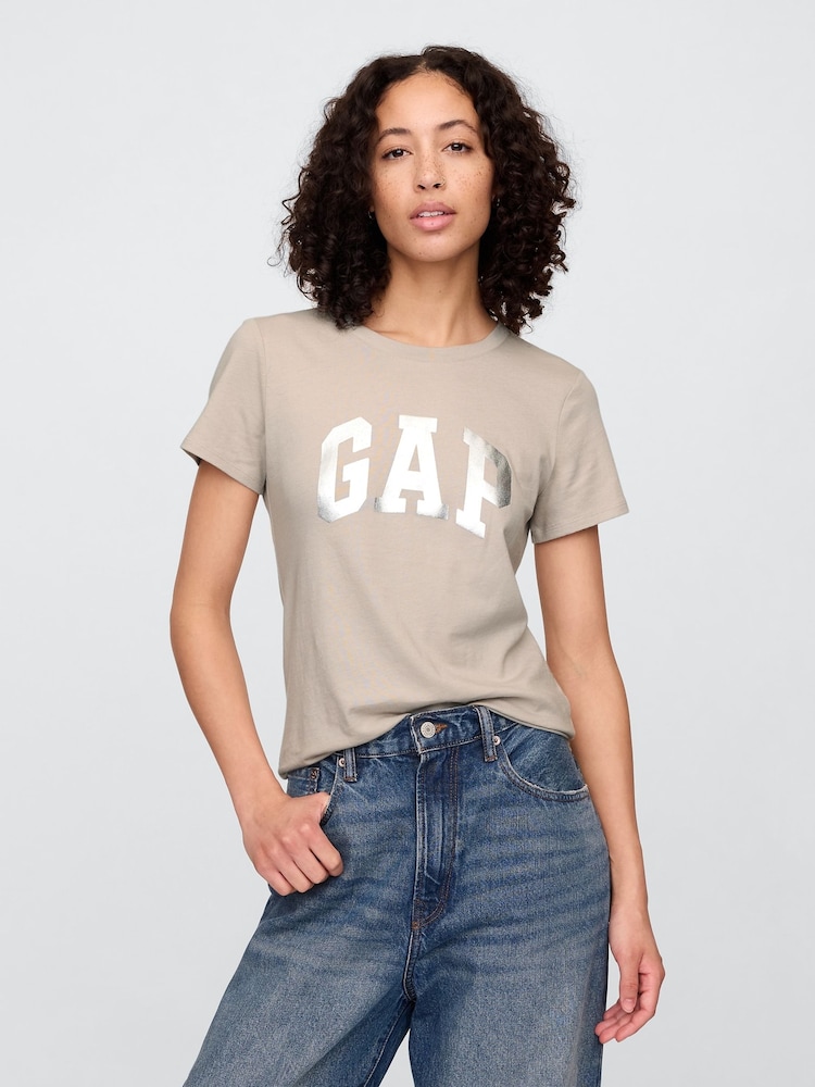 Gap Grey Vintage Logo Crewneck T-Shirt - Image 1 of 5