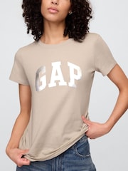 Gap Grey Vintage Logo Crewneck T-Shirt - Image 4 of 5