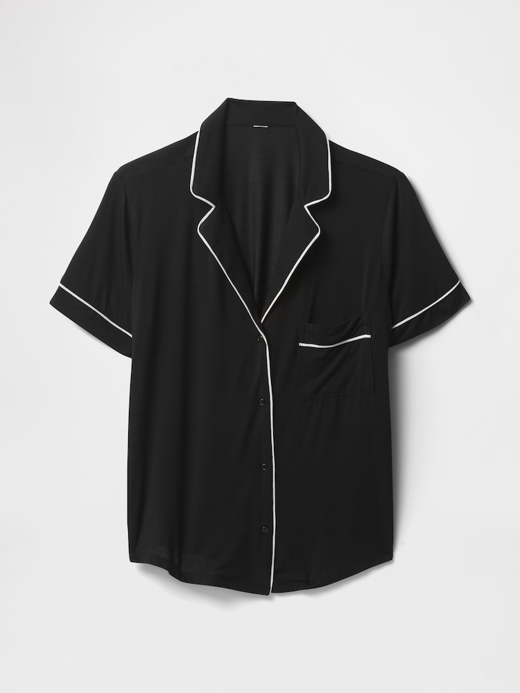 Gap Black Modal Short Sleeve Pyjama Top - Image 4 of 4
