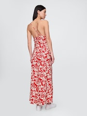 Gap Red/White Floral Tie-Back Maxi Slip Dress - Image 2 of 3