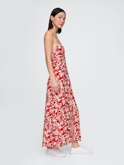 Gap Red/White Floral Tie-Back Maxi Slip Dress - Image 3 of 3
