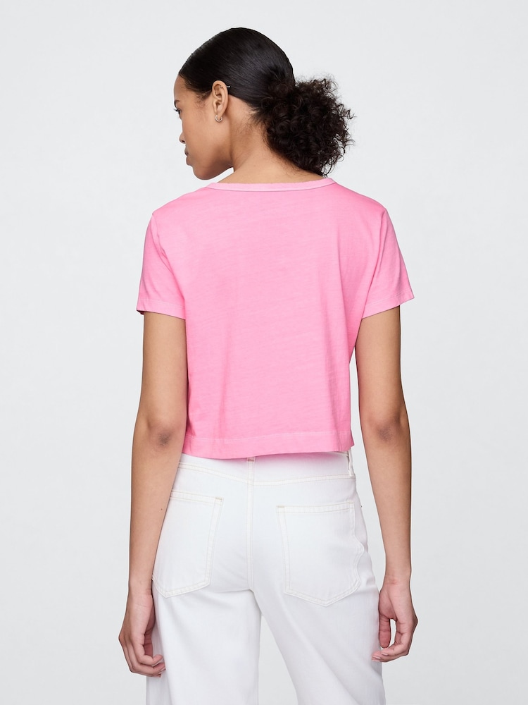 Gap Pink VintageSoft Cropped T-Shirt - Image 2 of 5