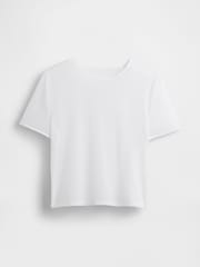 Gap White Soft Stretch Mesh Cropped T-Shirt - Image 4 of 5