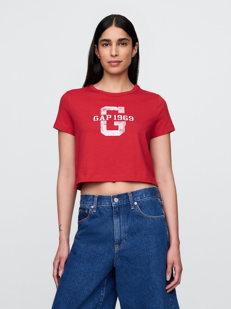 Gap Red VintageSoft Cropped T-Shirt - Image 1 of 4