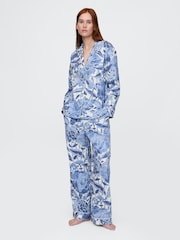 Gap Blue Poplin Pyjama Shirt - Image 3 of 4