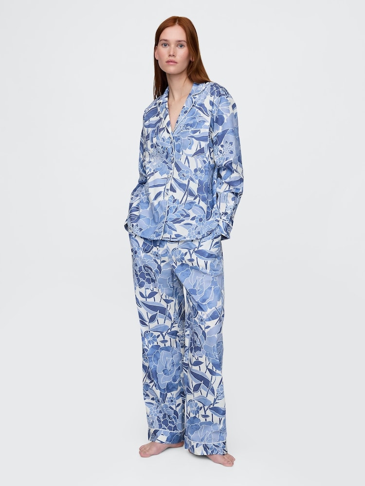 Blauer Blumendruck - Gap Popeline-Pyjamahemd - Image 3 of 4