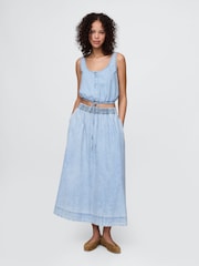Gap Blue Denim Cinched-Hem Cropped Top - Image 3 of 4