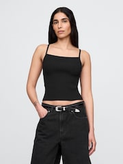 Gap Black Cropped Rib Vest - Image 1 of 5