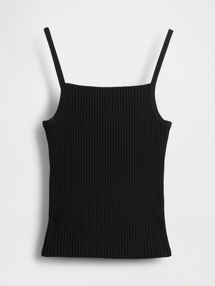 Gap Black Cropped Rib Vest - Image 5 of 5
