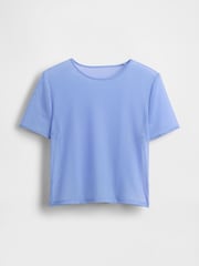 Azul - Camiseta corta de malla suave elástica de Gap - Imagen 4 de 5