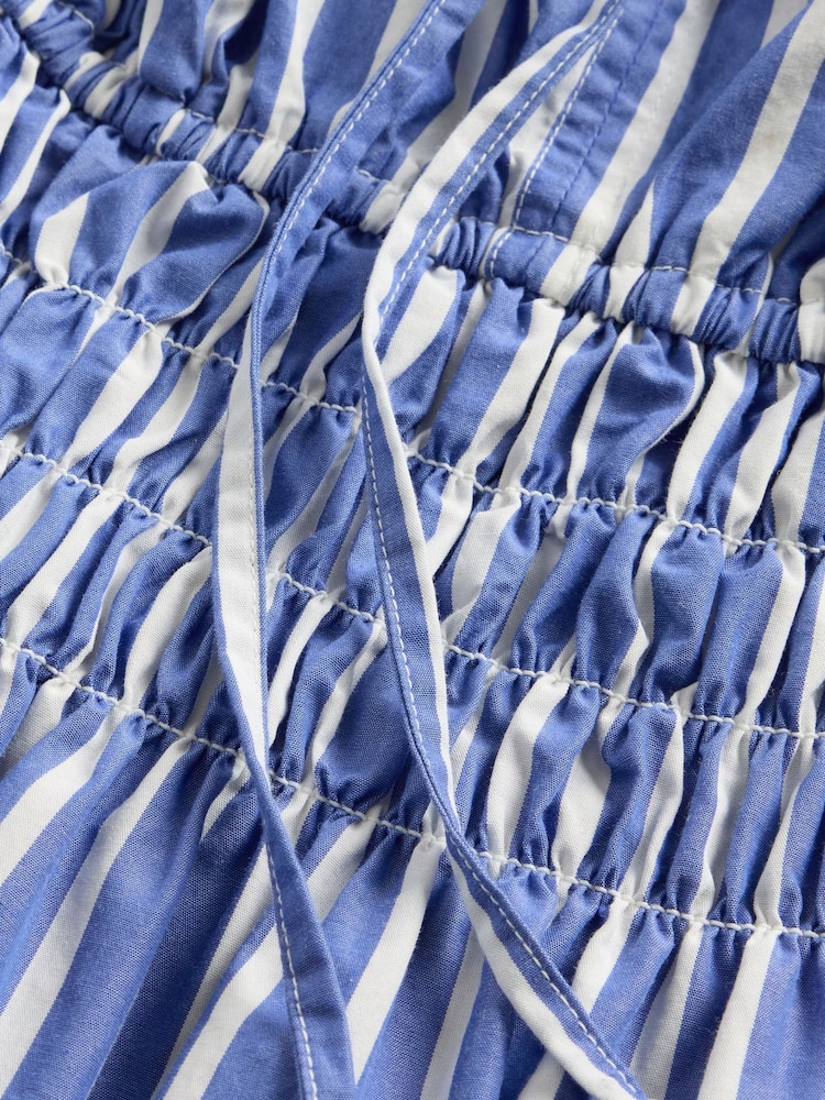 Gap Blue Stripe Poplin Smocked Midi Dress - Image 5 of 5