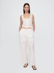 Gap White Cinched-Hem Cropped Top - Image 3 of 5