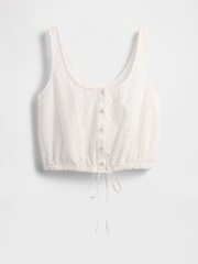 Gap White Cinched-Hem Cropped Top - Image 4 of 5