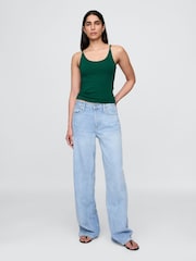 Gap Green Modern Cropped Cami Top - Image 3 of 5