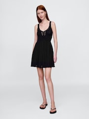 Gap Black Crochet Sleeveless Mini Dress - Image 1 of 5